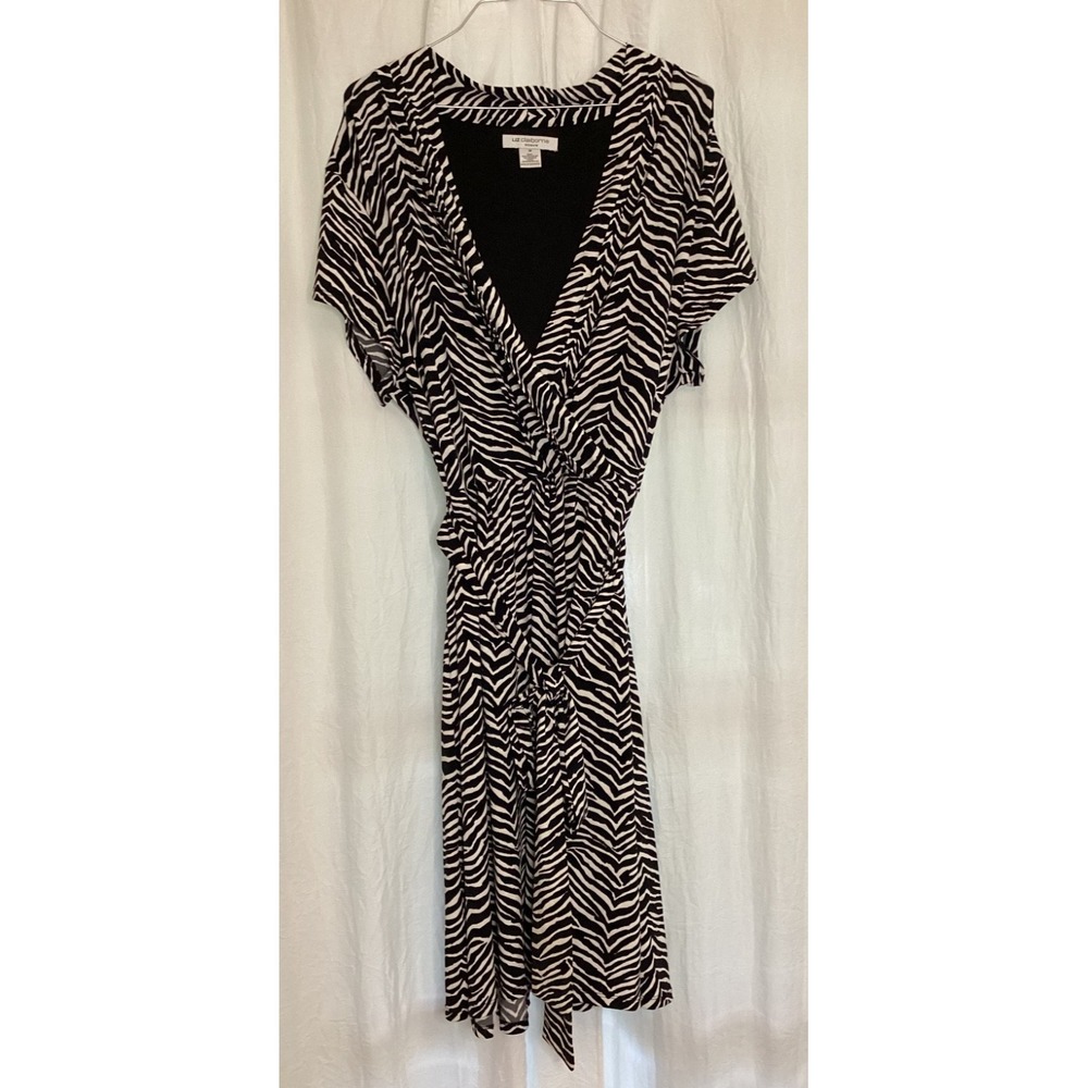 Liz Clairborne Retro Zebra Print Dress Stretch Fabric Size 1X